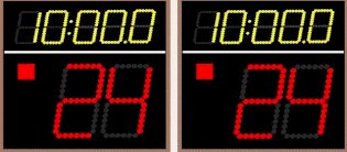 Side clocks with overall time display