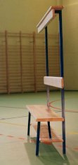 Скамейка для раздевалки с вешалкой, двусторонняя