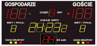 Scoreboard 205 x 120 x 6 cm, remote or desk controlled, with assembly