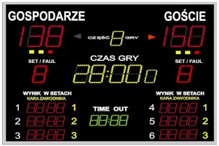 Scoreboard 280 x 180 x 7 cm, remote or desk controlled, with assembly
