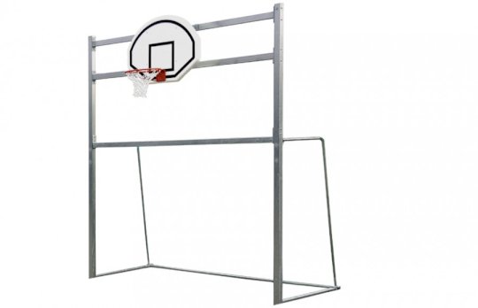 Bramka 3x2 do piłki ręcznej z konstrukcją do koszykówki