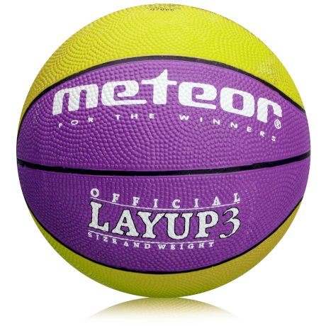 Piłka koszykowa Meteor Layup 3 fioletowy/zielony