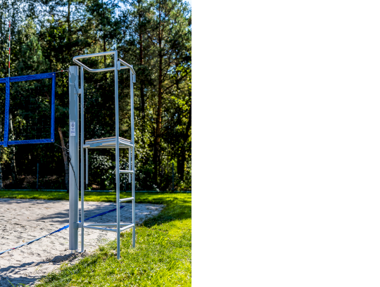 Volleyball referee stand, steel, with height regulation